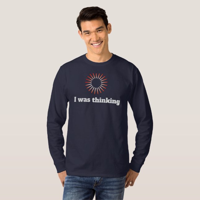 Computer thinking long sleeve tshirt (Front Full)
