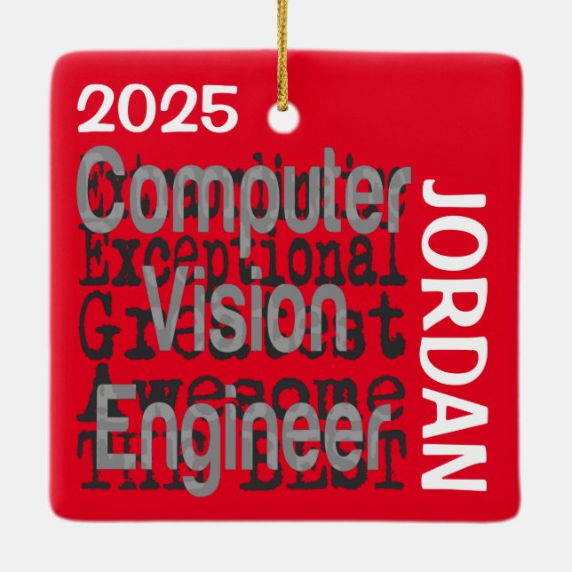 Computer Vision Engineer Extraordinaire CUSTOM Ceramic Ornament (Back)