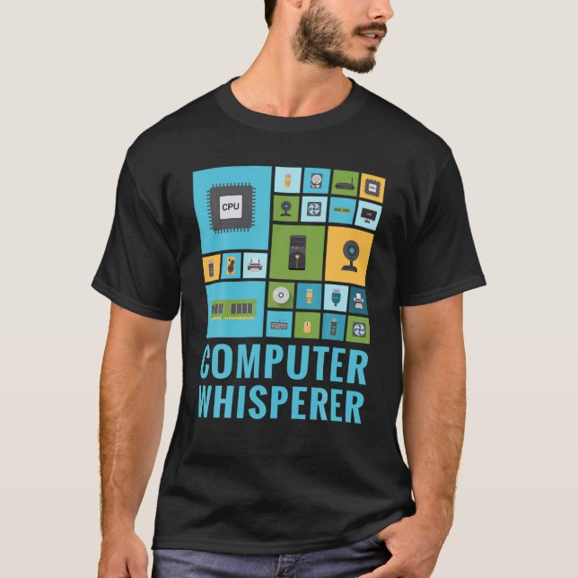 Computer Whisperer Funny IT Tech Support Help Desk T-Shirt (Front)