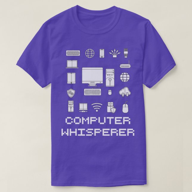 Computer Whisperer IT Tech Support Nerds Geek Help T-Shirt (Design Front)