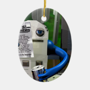 Computer Worker Ceramic Tree Decoration