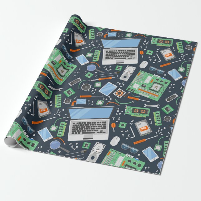 Computer Wrapping Paper (Unrolled)