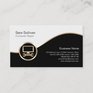 Computer Wrench Icon Computer Repair Business Card