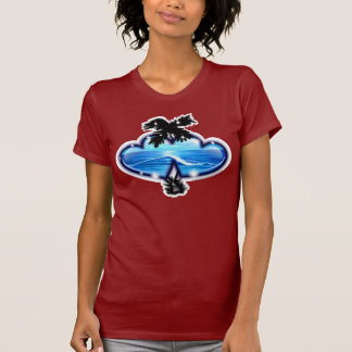 Computerised Digital Airbrushed Beach Scene T-Shirt