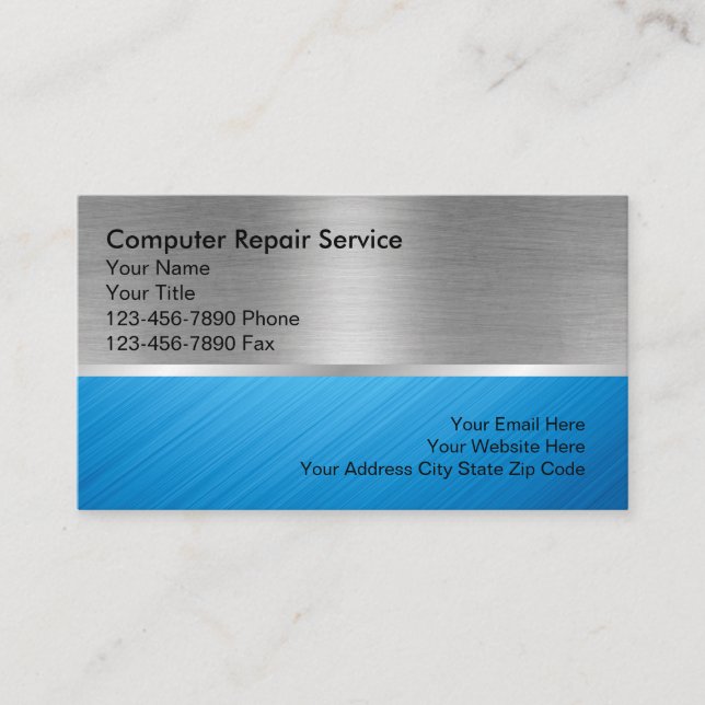 Computers Repair Service Business Card (Front)