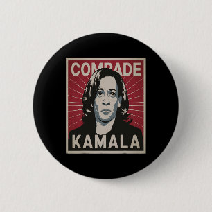 Comrade Kamala Funny Shirt Political Komrade Comra 6 Cm Round Badge