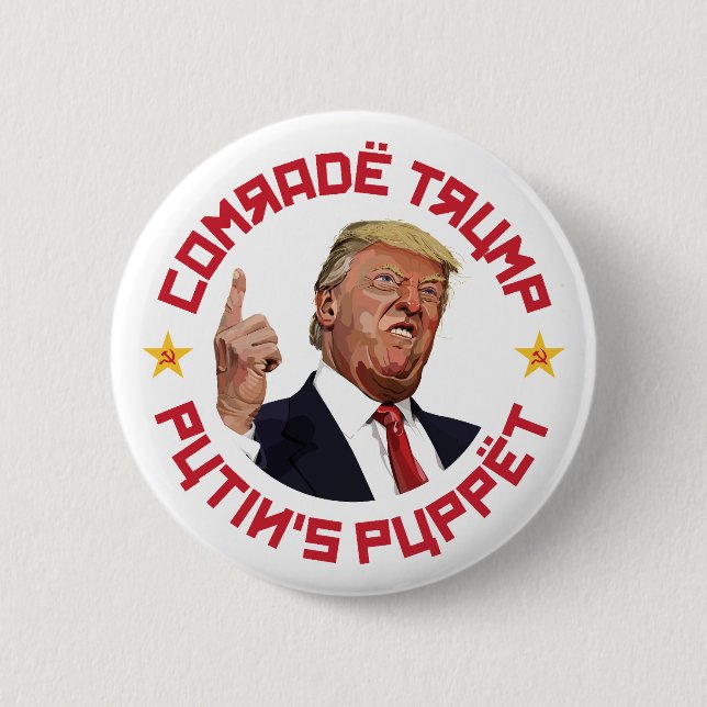 Comrade Trump: Putin's Puppet Soviet Illustration 6 Cm Round Badge (Front)