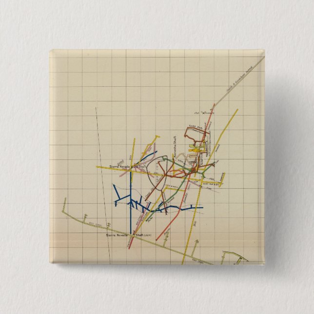 Comstock Mine Maps Number II 15 Cm Square Badge (Front)