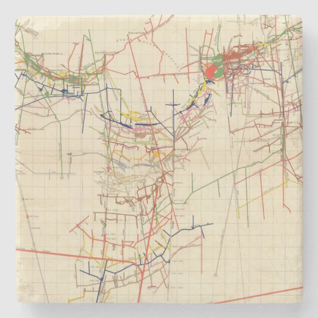 Comstock Mine Maps Number IV Stone Coaster (Front)