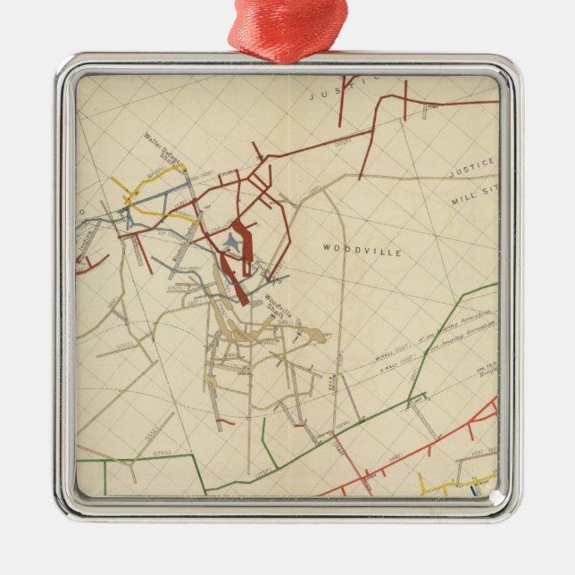 Comstock Mine Maps Number VIII Metal Tree Decoration (Front)