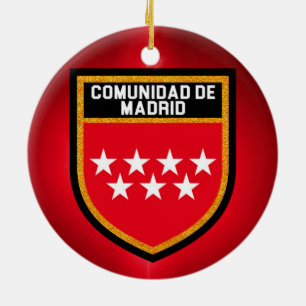 Comunidad de Madrid Flag Ceramic Tree Decoration