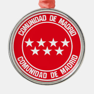 Comunidad de Madrid Round Emblem Metal Tree Decoration