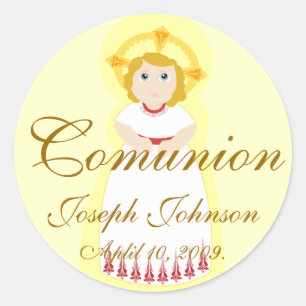 "Comunion" Sticker-Customise Classic Round Sticker