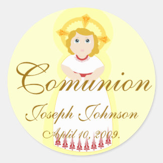 "Comunion" Sticker-Customise Classic Round Sticker