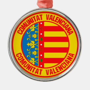 Comunitat Valenciana Round Emblem Metal Tree Decoration