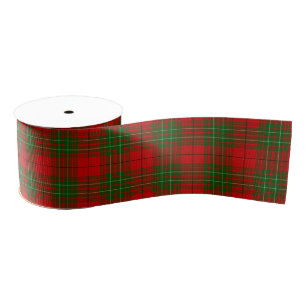 Comyn tartan red green plaid grosgrain ribbon