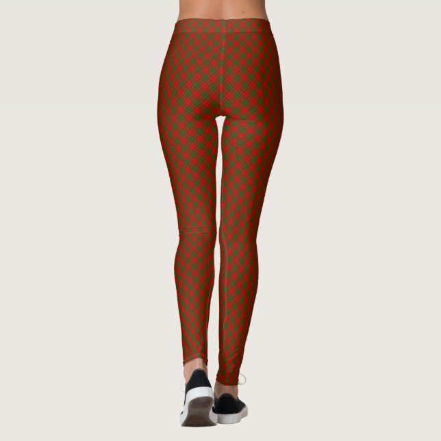 Comyn tartan red green plaid leggings (Back)