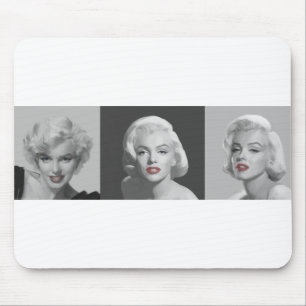 CON18BWRD Marilyn Trio Red Lips Blue Eyes.tif Mouse Mat
