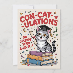 “Con-cat-ulations” A-Level success Card