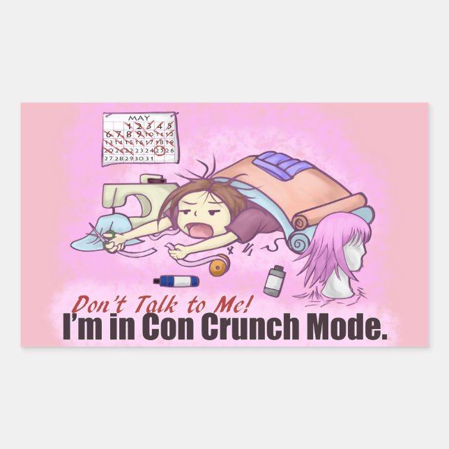 Con Crunch Rectangular Sticker (Front)