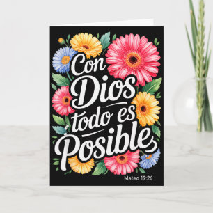 Con Dios Todo Es Posible Shirt Christian Spanish F Card