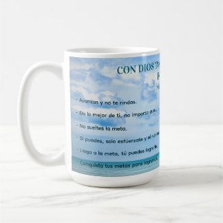 Con Dios Todo Posible Blue Sky Conquista Metas Coffee Mug
