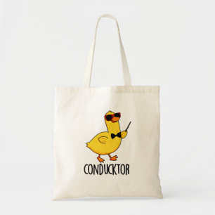 Con-duck-tor Funny Music Conductor Duck Pun  Tote Bag