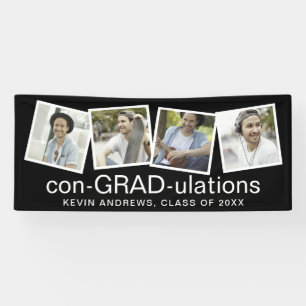 con-GRAD-ulations 4 Photo Collage Graduate  Banner