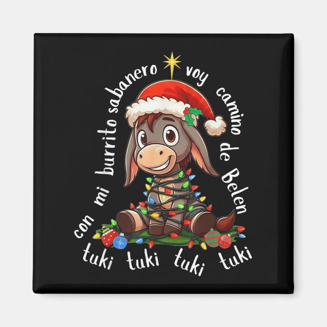 Con Mi Burrito Sabanero Mexican Tuki Tuki Latino X Magnet (Front)