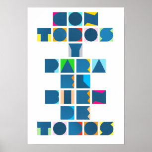 CON TODOS White Colourful Poster