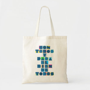 CON TODOS White Colourful Tote Bag
