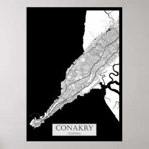 Conakry Guinea Map Poster