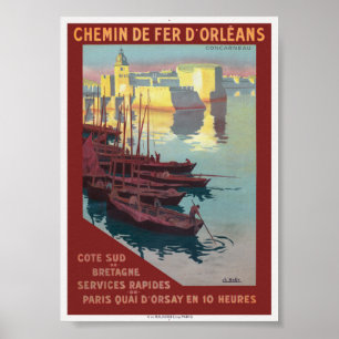 Concarneau France Vintage Poster 1919