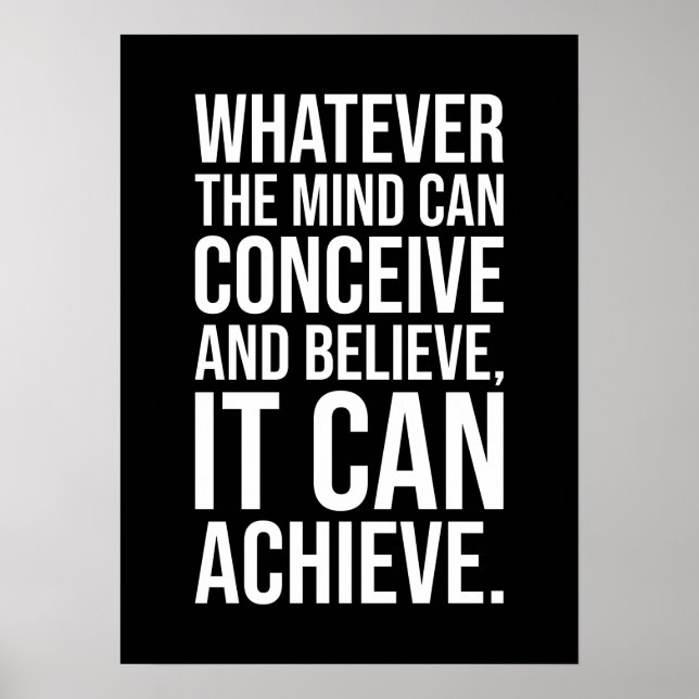 Conceive, Believe, Achieve - Success Motivational Poster (Front)