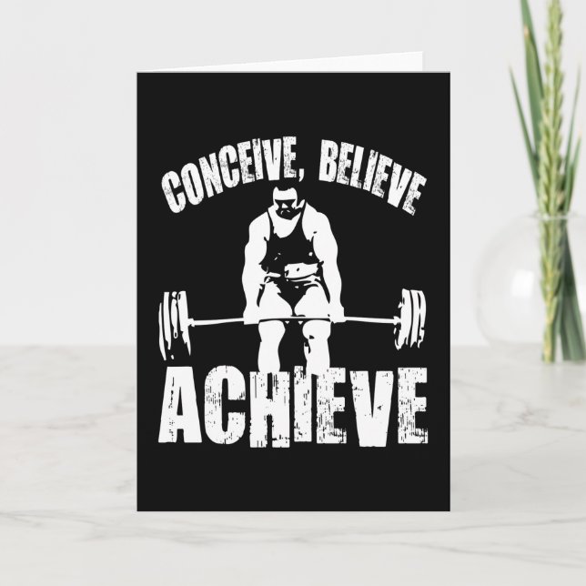 Conceive, Believe, Achieve - Workout Motivational Card (Front)