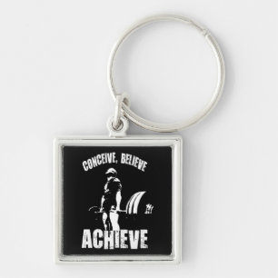 Conceive, Believe, Achieve - Workout Motivational Key Ring