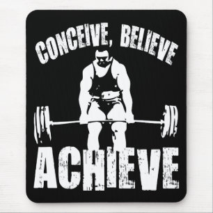 Conceive, Believe, Achieve - Workout Motivational Mouse Mat