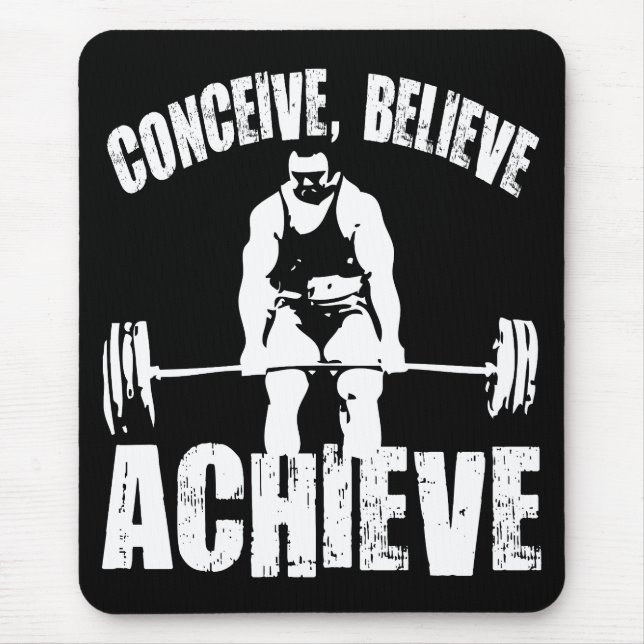 Conceive, Believe, Achieve - Workout Motivational Mouse Mat (Front)
