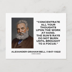 Concentrate All Your Thoughts Upon Work Bell Quote Postcard