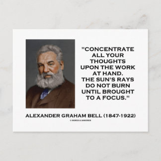 Concentrate All Your Thoughts Upon Work Bell Quote Postcard