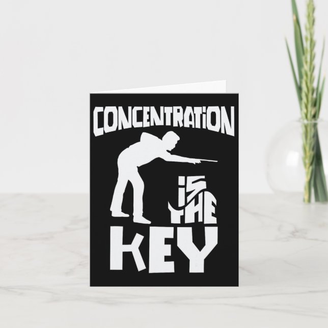 Concentration Is The Key Funny Pool Billiards Focu Card (Front)