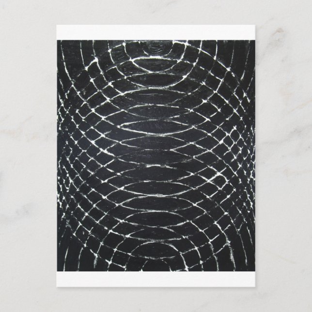 Concentric Black Ripples (black minimalism) Postcard (Front)