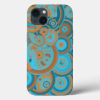 Concentric Circle Gradient Orange Rust Turquoise