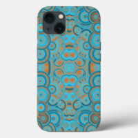 Concentric Circle Gradient Orange Rust Turquoise