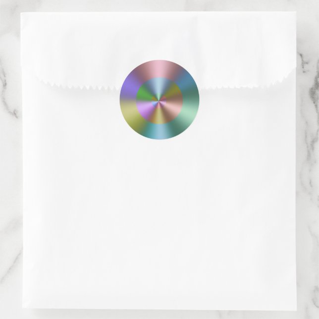 Concentric circle prism classic round sticker (Bag)