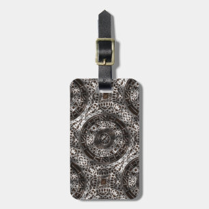 Concentric Circles African Tribal Print chocolate Luggage Tag