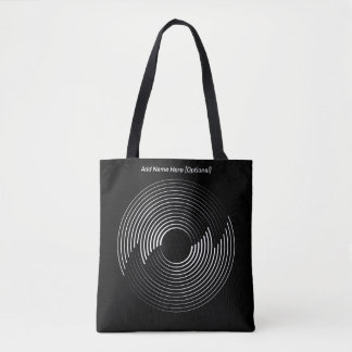 Concentric Circles Black (Personalise) Tote Bag