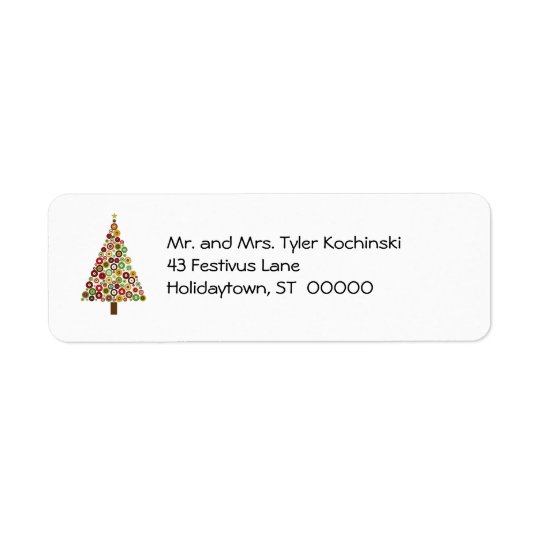 Concentric Circles Christmas Tree Return Address L Return Address Label