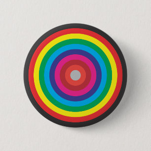 concentric circles coloured target 6 cm round badge