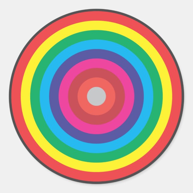 concentric circles coloured target classic round sticker (Front)